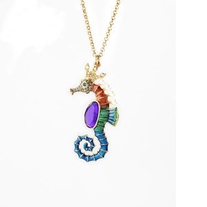 Colorful Seahorse Pendant Necklace